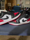 Jordan 1 Low Retro Bred colorway,  size 10.5m,  new.