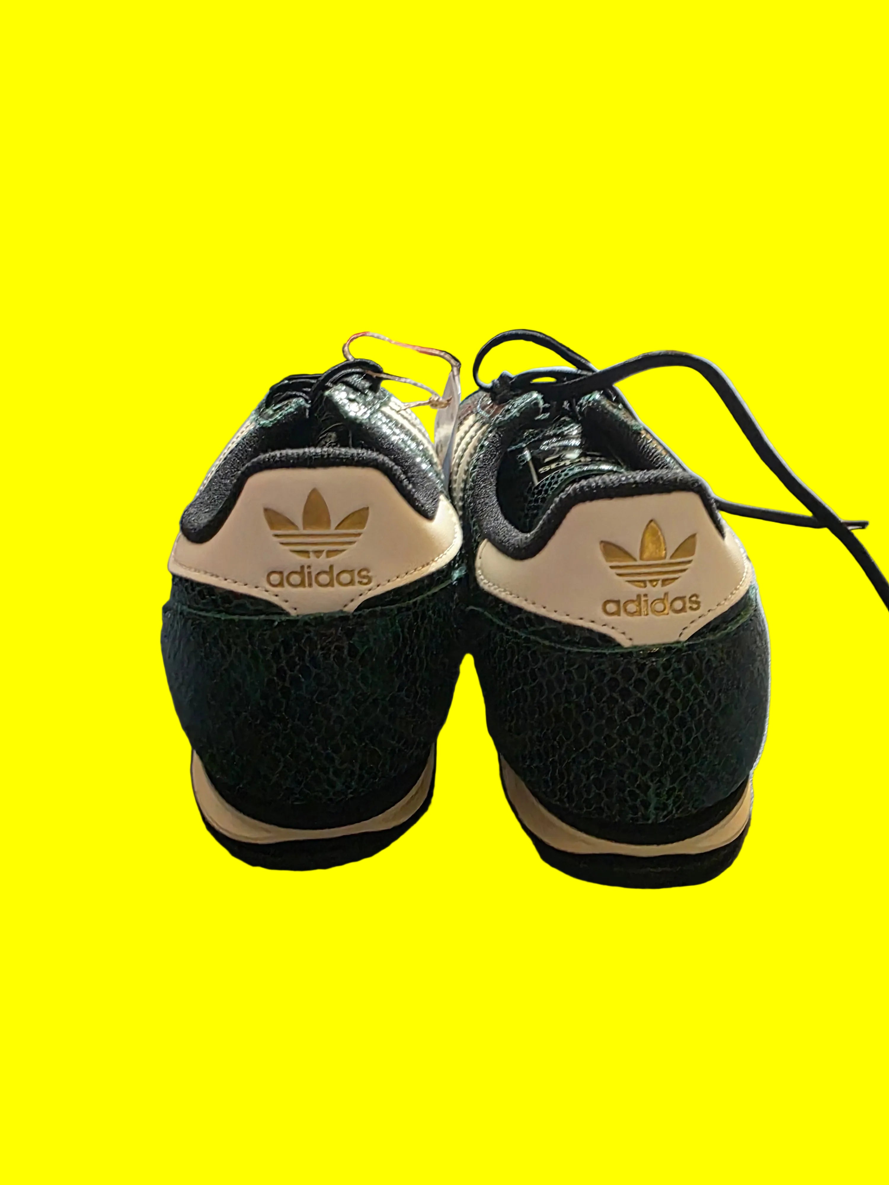 Adidas green snakeskin trainers size 9.5w,  brand new!