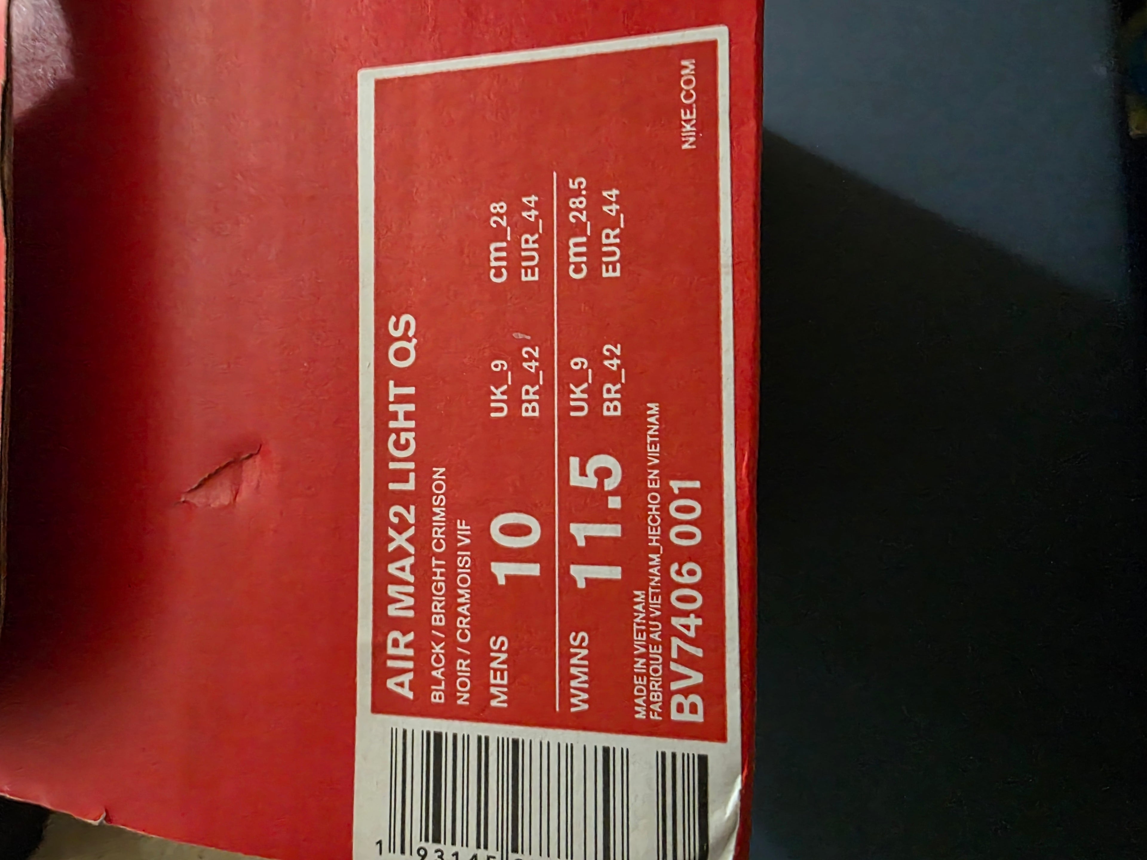 Nike Air Max 2Light QS. Size 10m.