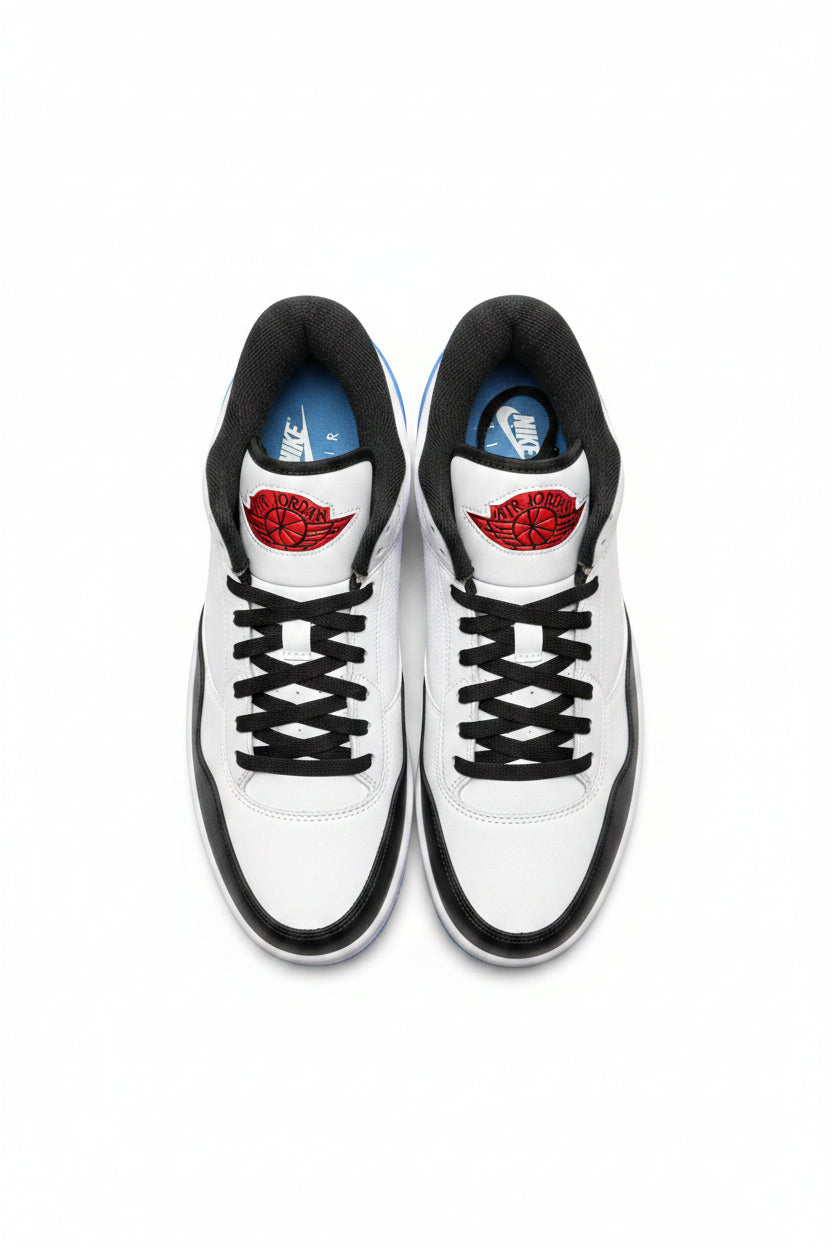 Jordan 2/3 mens low top sneakers in white and blue.