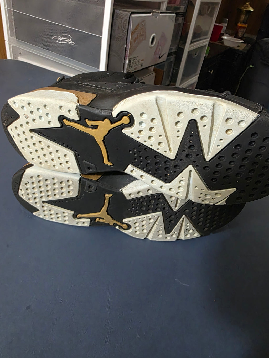 Jordan 6 retro DMP Black/ Gold,  size 2.5y.