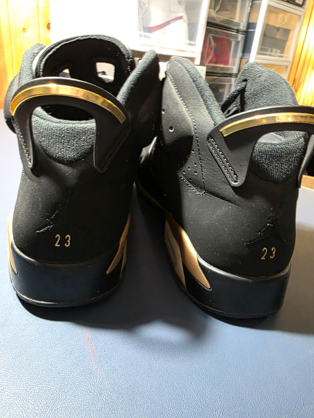 Jordan retro 6 DMP Black/Gold, size 10.5m.