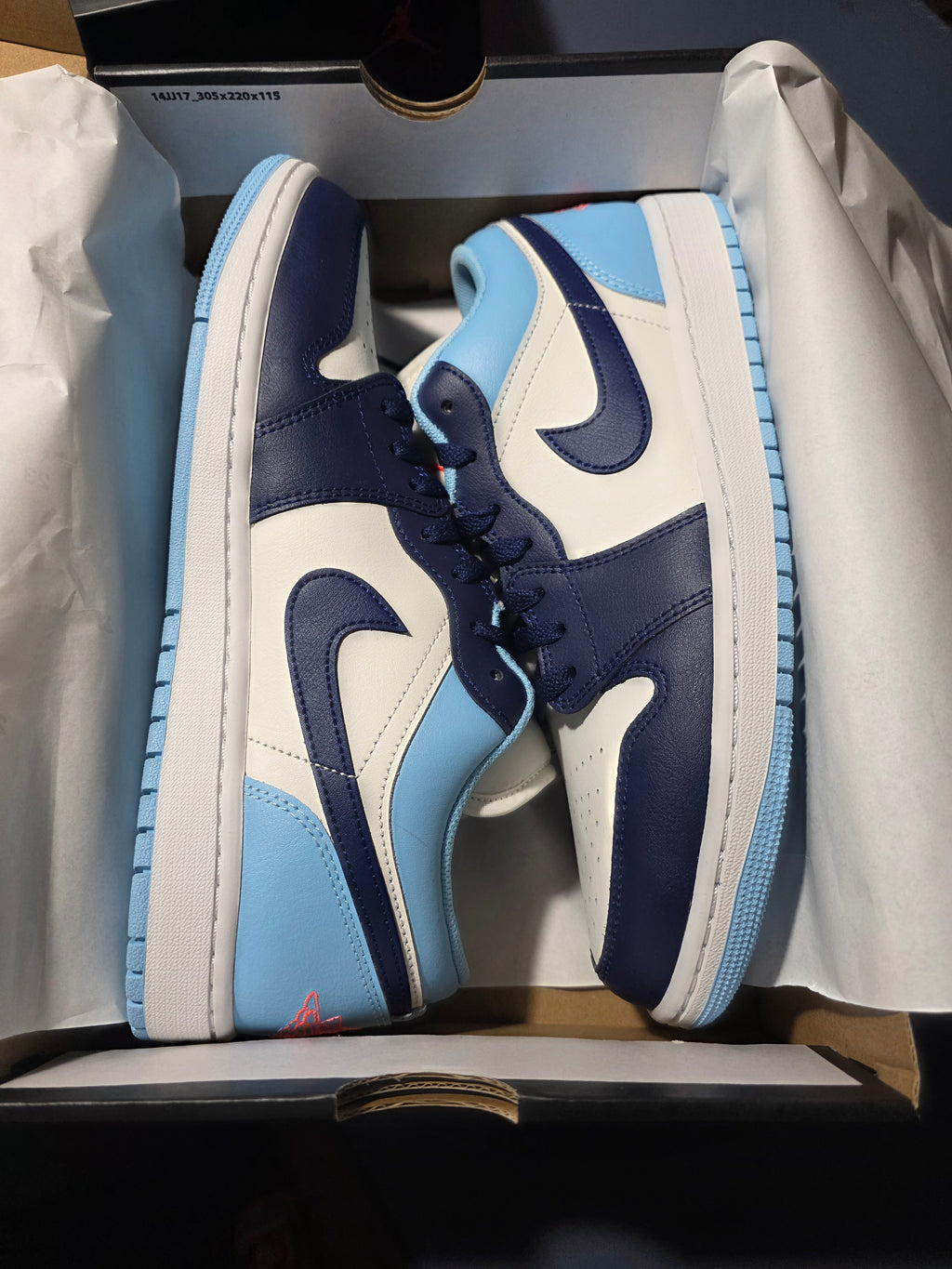 Jordan 1 Low Sail Blue Void, size 10m.