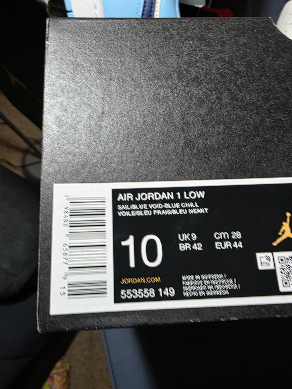 Jordan 1 Low Sail Blue Void, size 10m.