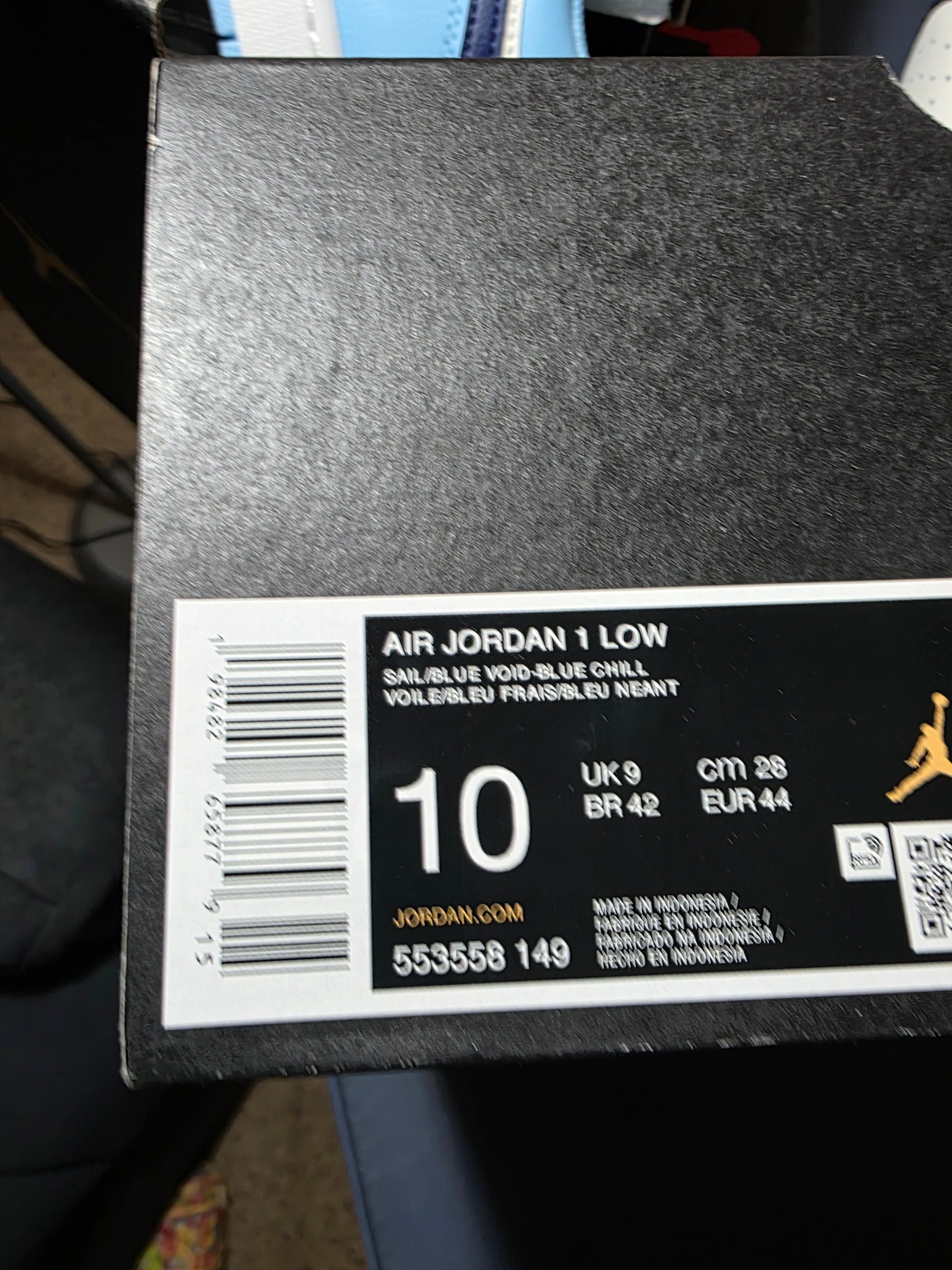 Jordan 1 Low Sail Blue Void, size 10m.