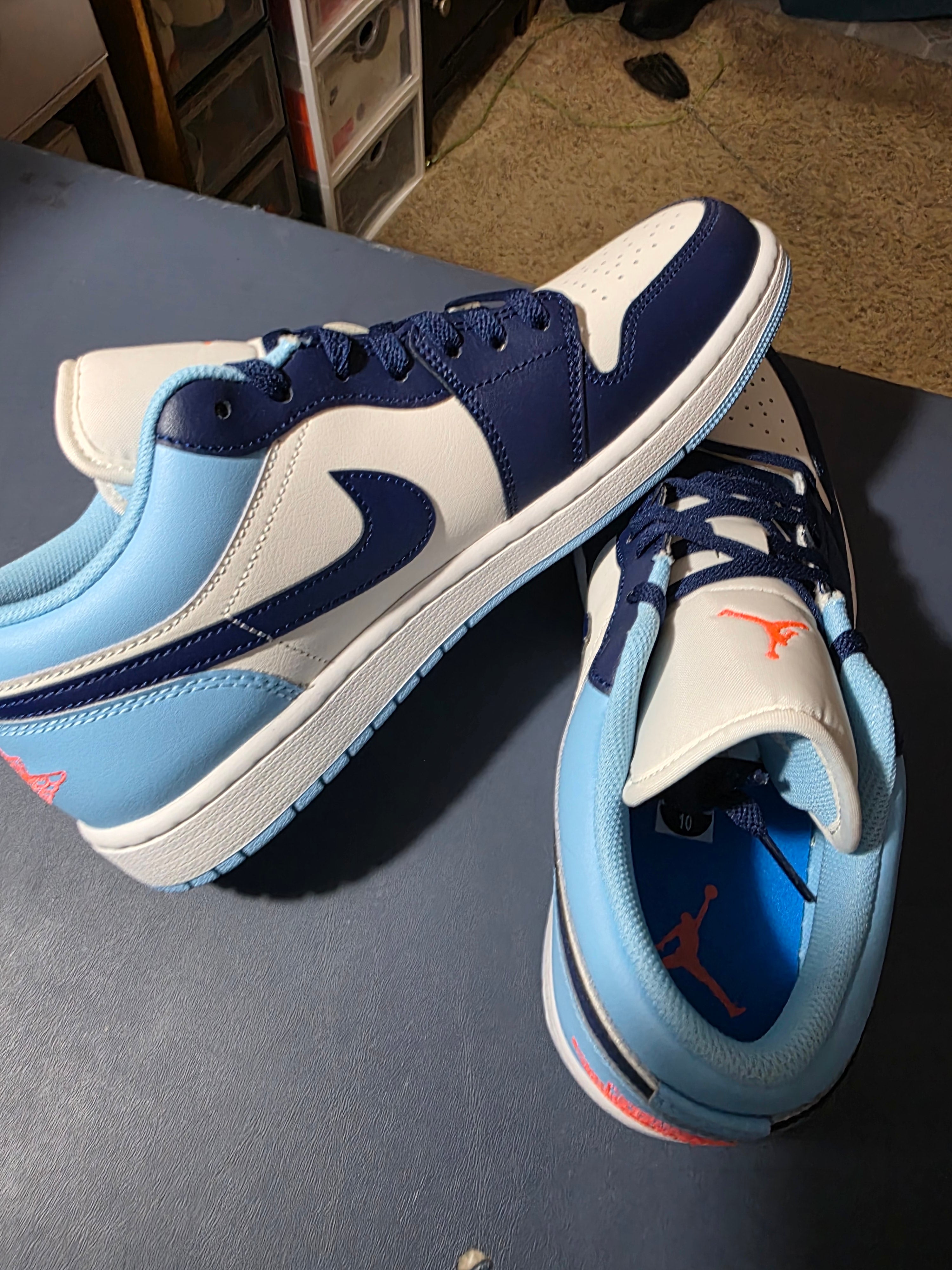Jordan 1 Low Sail Blue Void, size 10m.