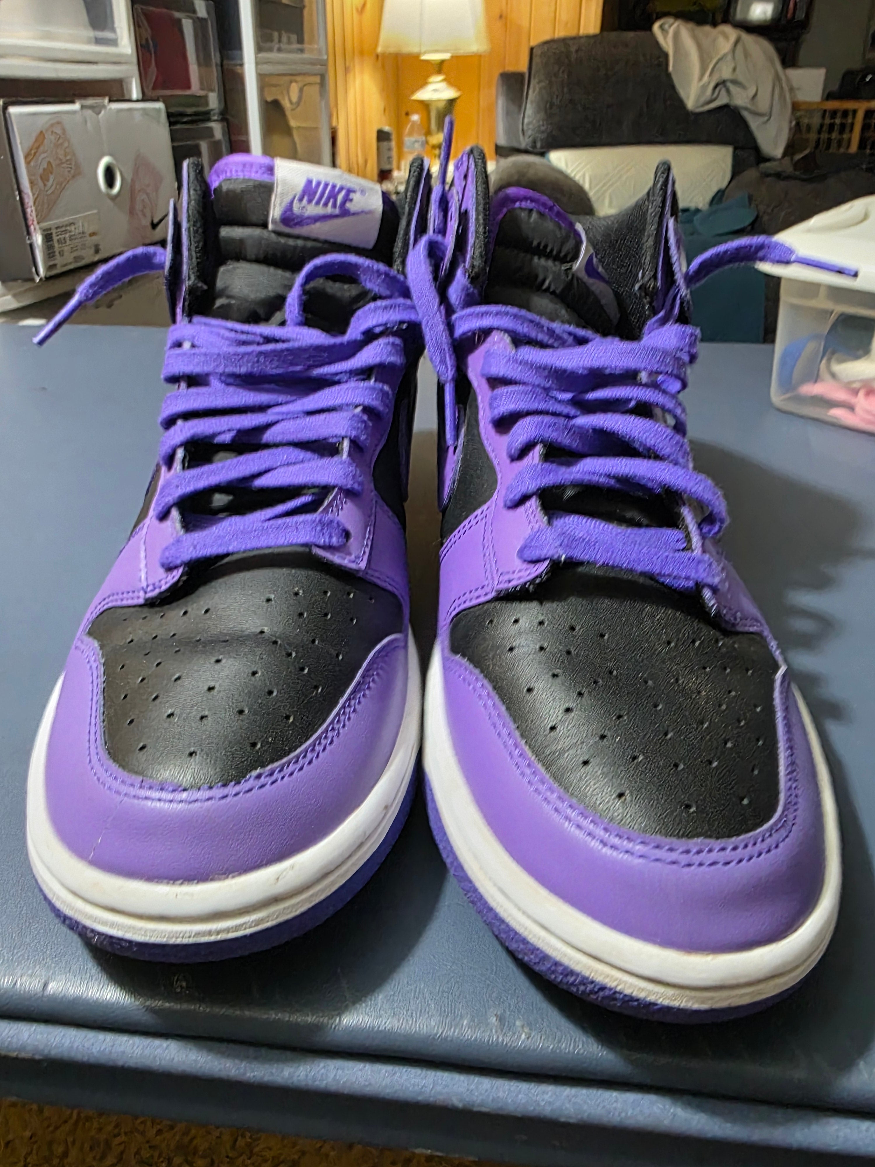 Jordan 1 Psychic purple, size 9m.