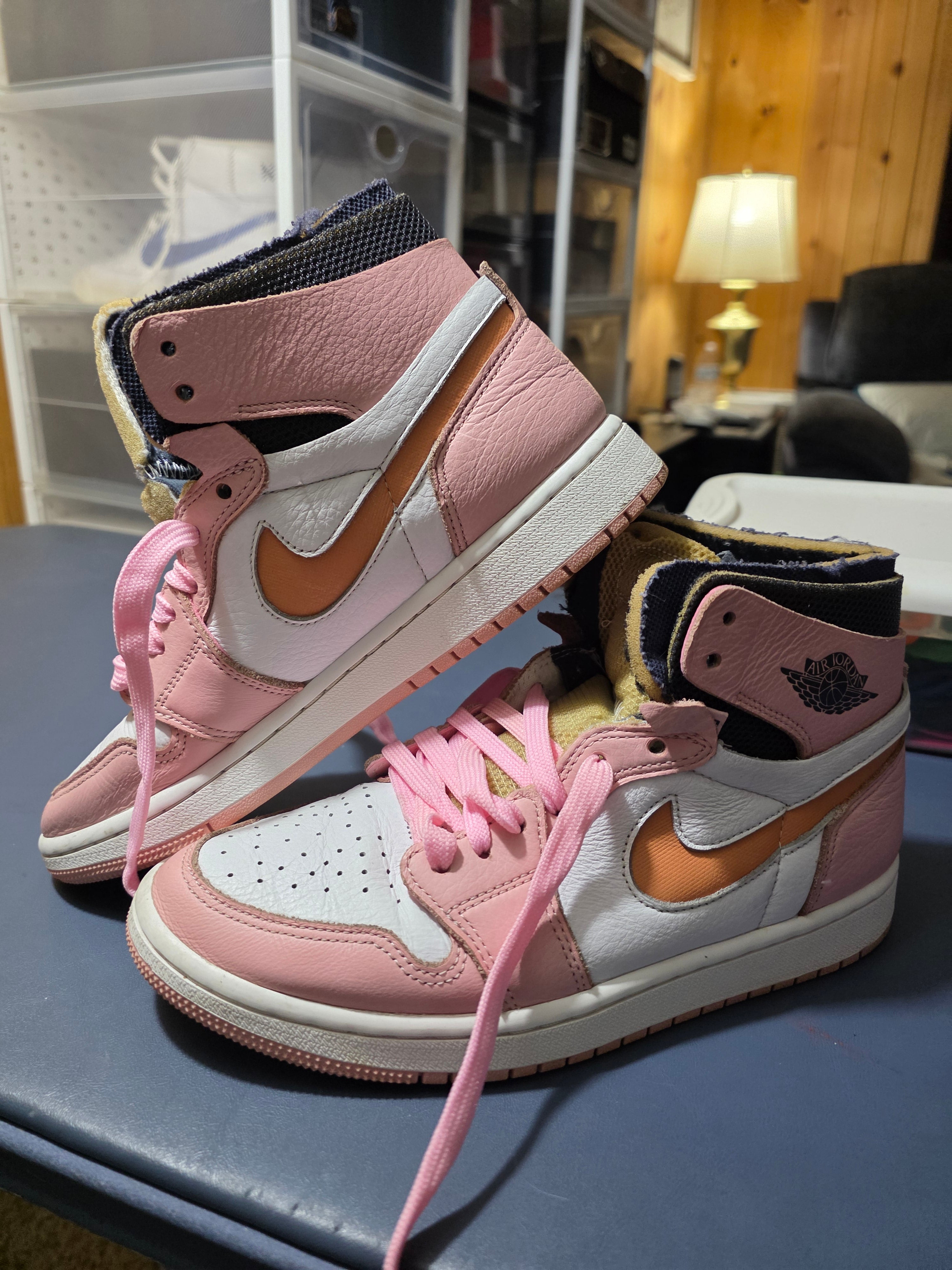 Jordan 1 High Zoom Pink, women's size 7.5.